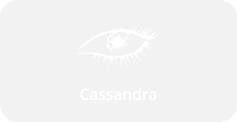 Logotyp Apache Cassandra - rozproszonej bazy danych typu NoSQL, zaprojektowanej do obsługi dużych ilości danych w czasie rzeczywistym oraz zapewnienia wysokiej skalowalności i dostępności systemów.