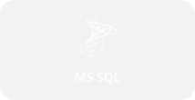 Logotyp Microsoft SQL Server - relacyjnego systemu zarządzania bazami danych wykorzystywanego do przechowywania, analizy i przetwarzania danych w aplikacjach biznesowych i systemach dedykowanych.