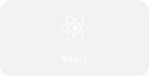 Logotyp React - biblioteki JavaScript opracowanej przez Facebook, wykorzystywanej do tworzenia interaktywnych i wydajnych interfejsów użytkownika w aplikacjach webowych